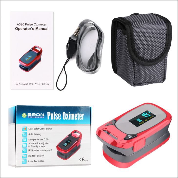 Dual Color OLED Display Fingertip Pulse Oximeter