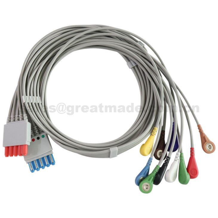 10-Kanal-EKG-Leadwire-kompatibel mit HP / Philips 78352C, 78354C
