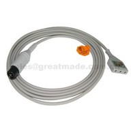Kompatibler Mindray 3-adriger gerader 9-Fuß-Stecker DIN-Safty-EKG-Trunk-Kabel 6PIN