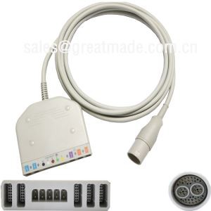 Verwendung mit Lohmeier 98.060.120 / A Multi-Parameter-Kabel (IBP * 2, Temperatur * 2, 5-Kanal-EKG, Spo2)